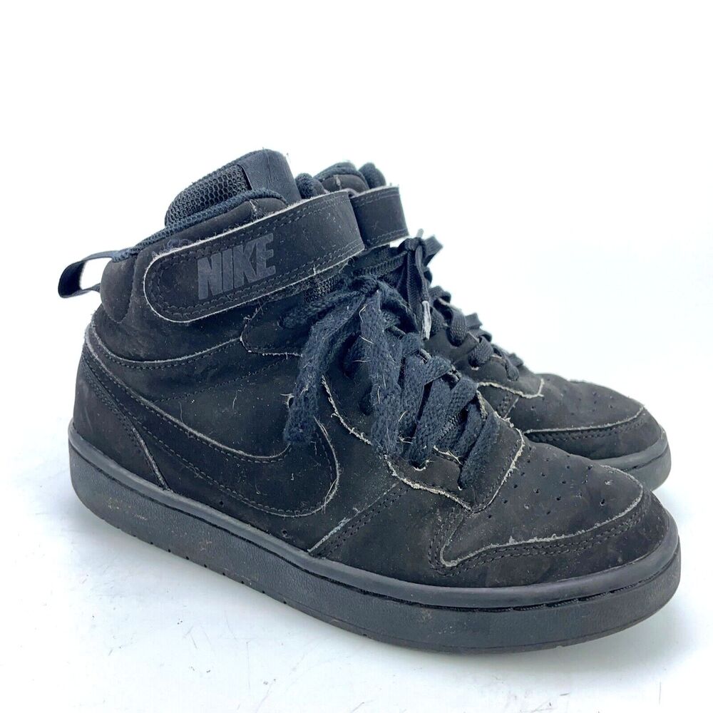 Nike Court Borough Mid 2 Boys Size 4.5Y Black Basketball Shoes CW5867-001